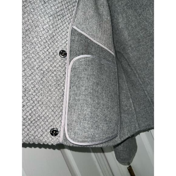Vince Grey Boucle Blocked Wool Coat - size M - Picture 6 of 7